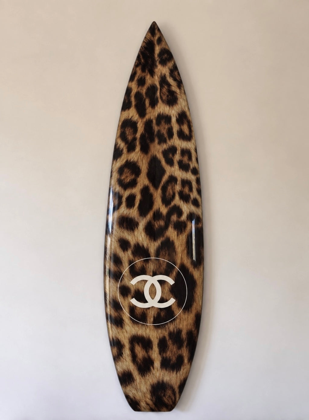 Cheetah Print Surfboard Wall Decor