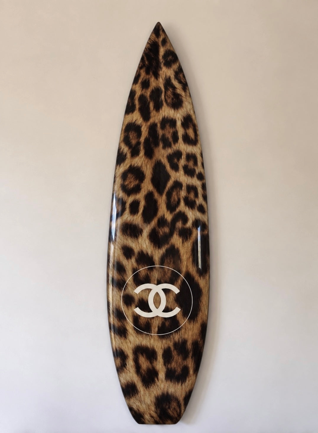 Cheetah Print Surfboard Wall Decor