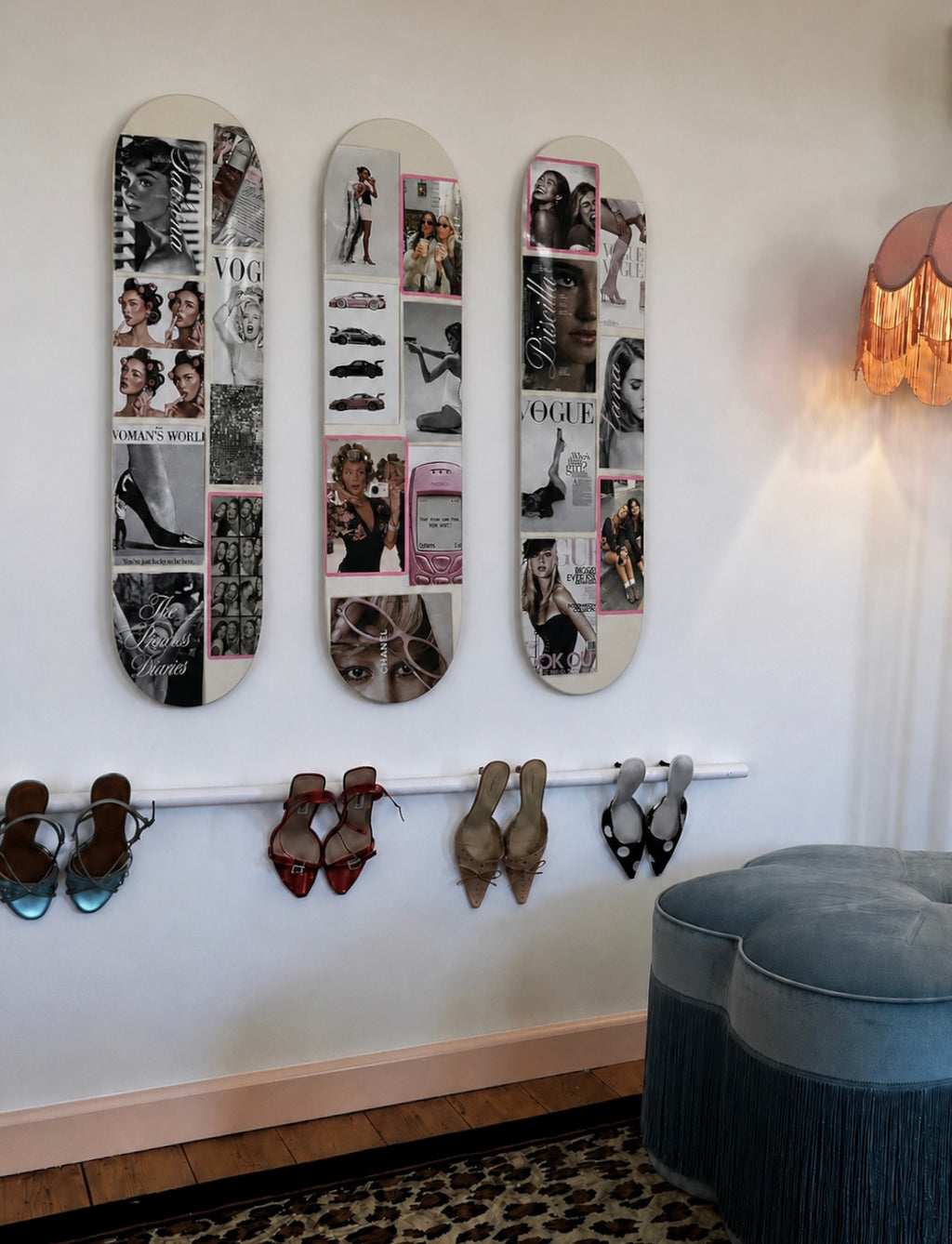 Custom Photo Insert Aesthetic Collage Skateboard Wall Art Set
