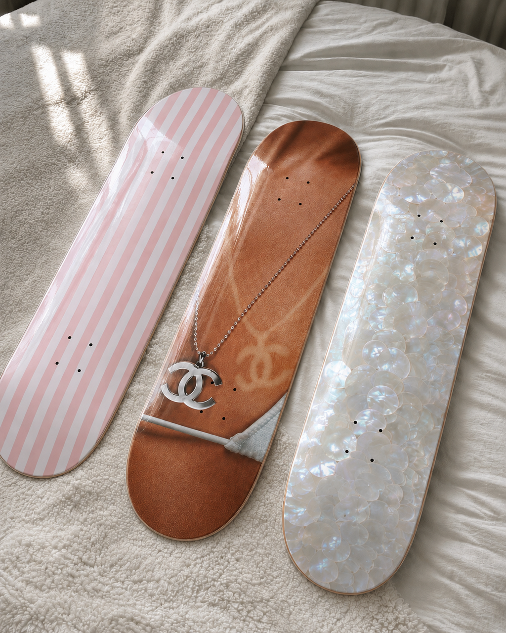 Chanel Pearl Skateboard Wall Decor Set