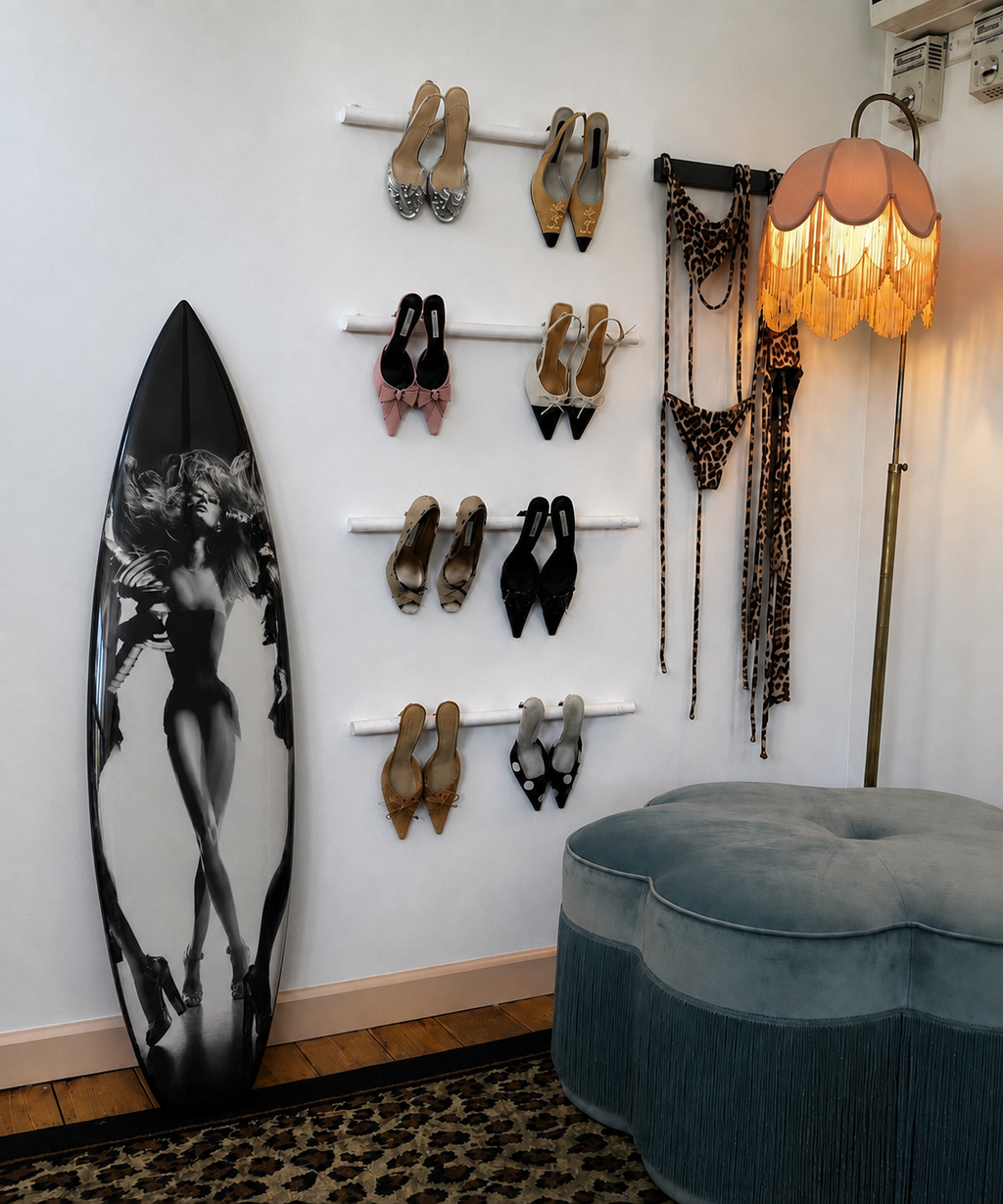 High Fashion Model Surfboard Wall Decor