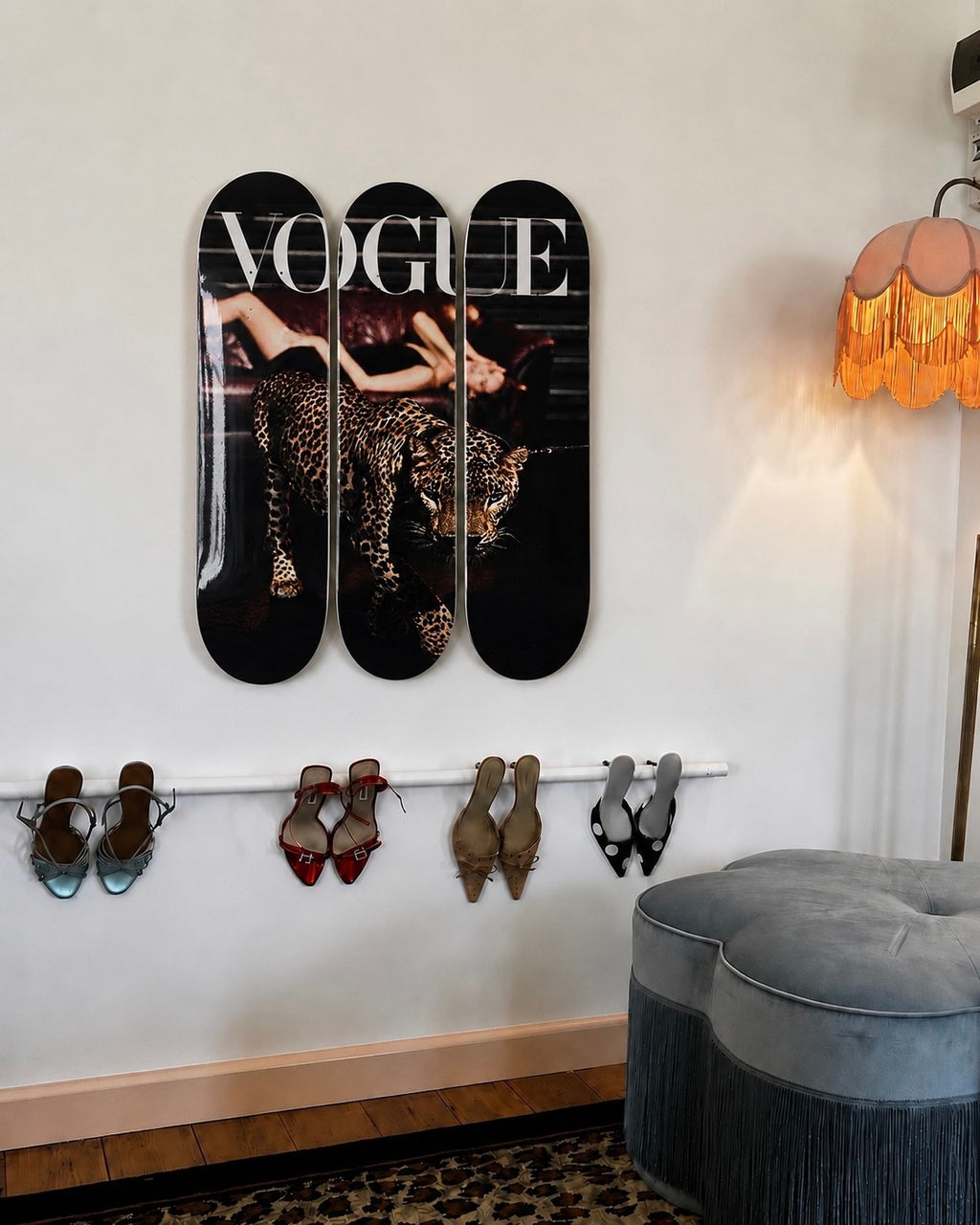 Vogue Cheetah Print Skateboard Wall Decor Set