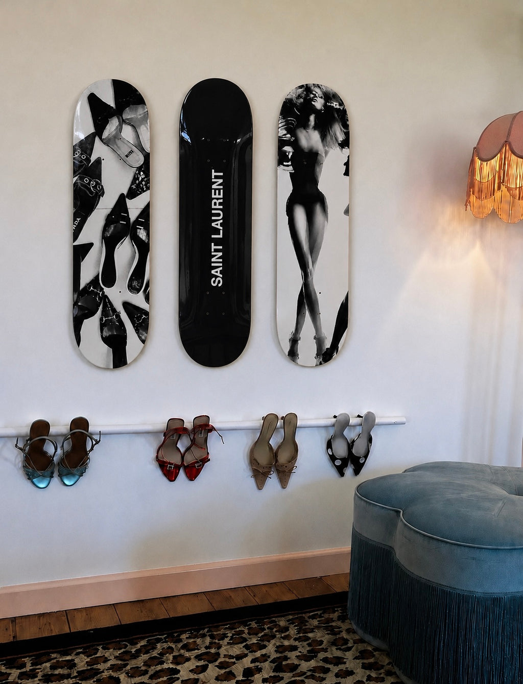 Saint Laurent Skateboard Wall Decor Set
