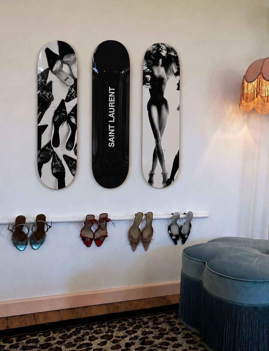 Saint Laurent Skateboard Wall Decor Set