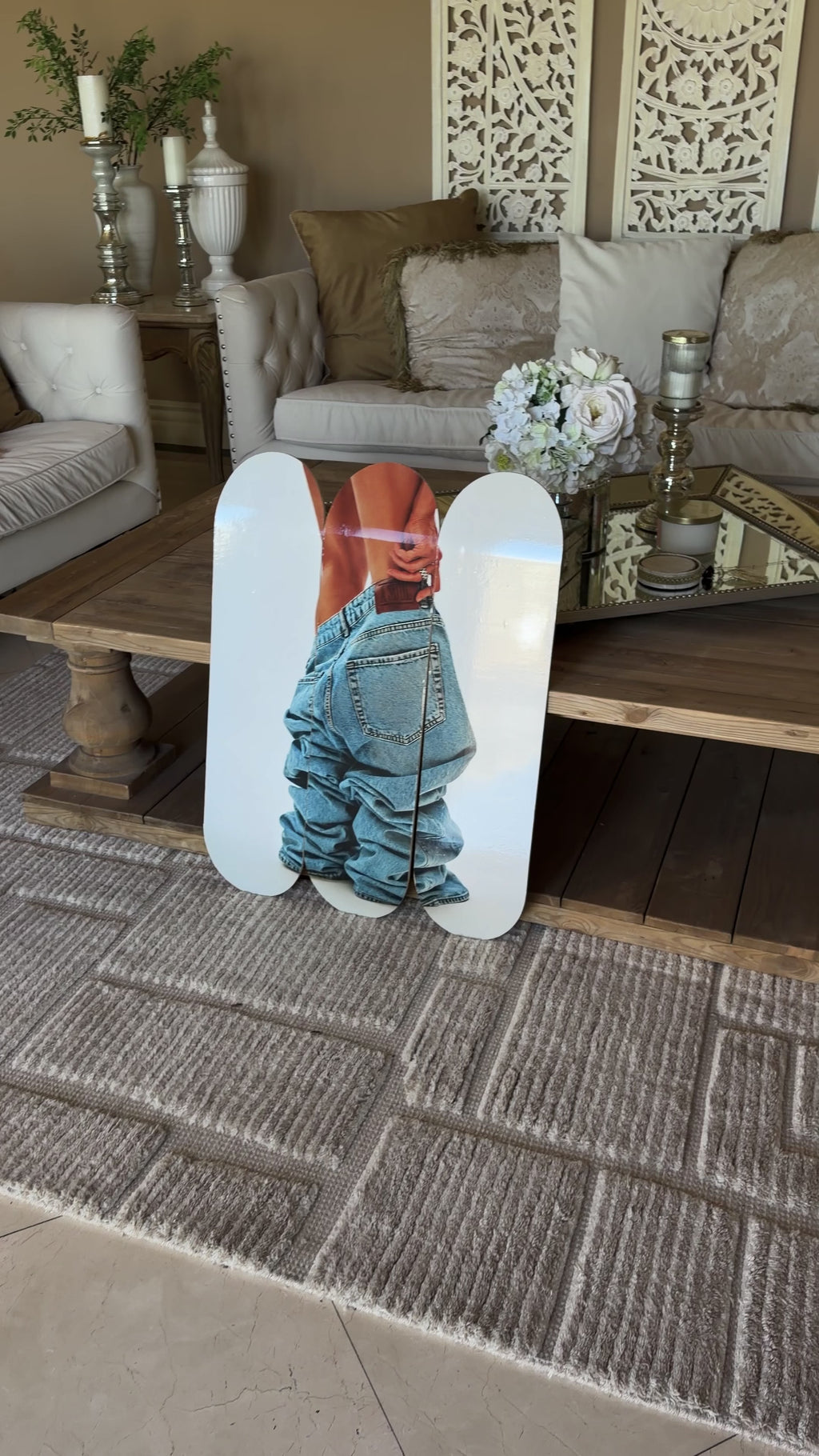 Cute Jeans Skateboard Wall Decor Set