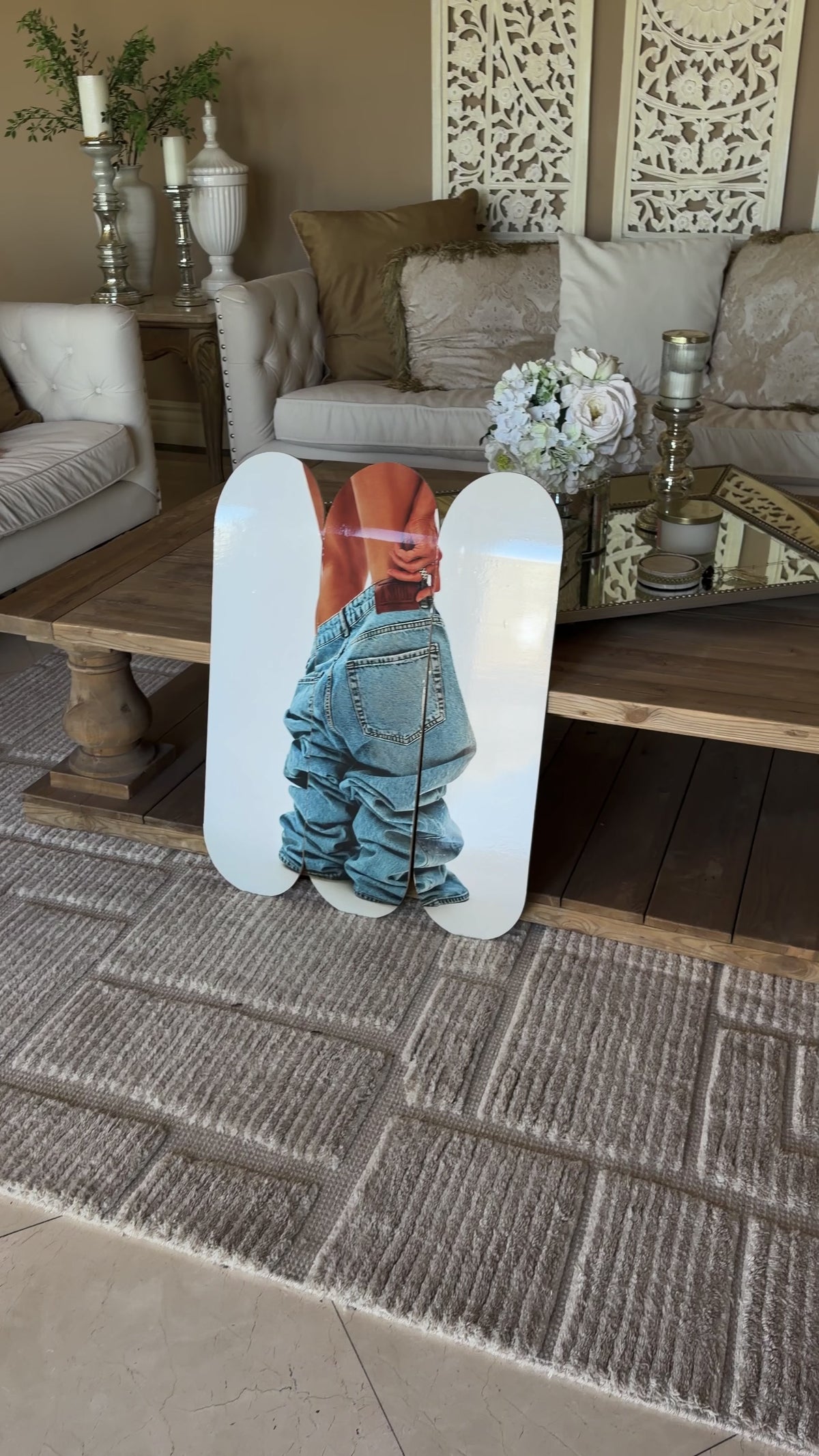 Cute Jeans Skateboard Wall Decor Set