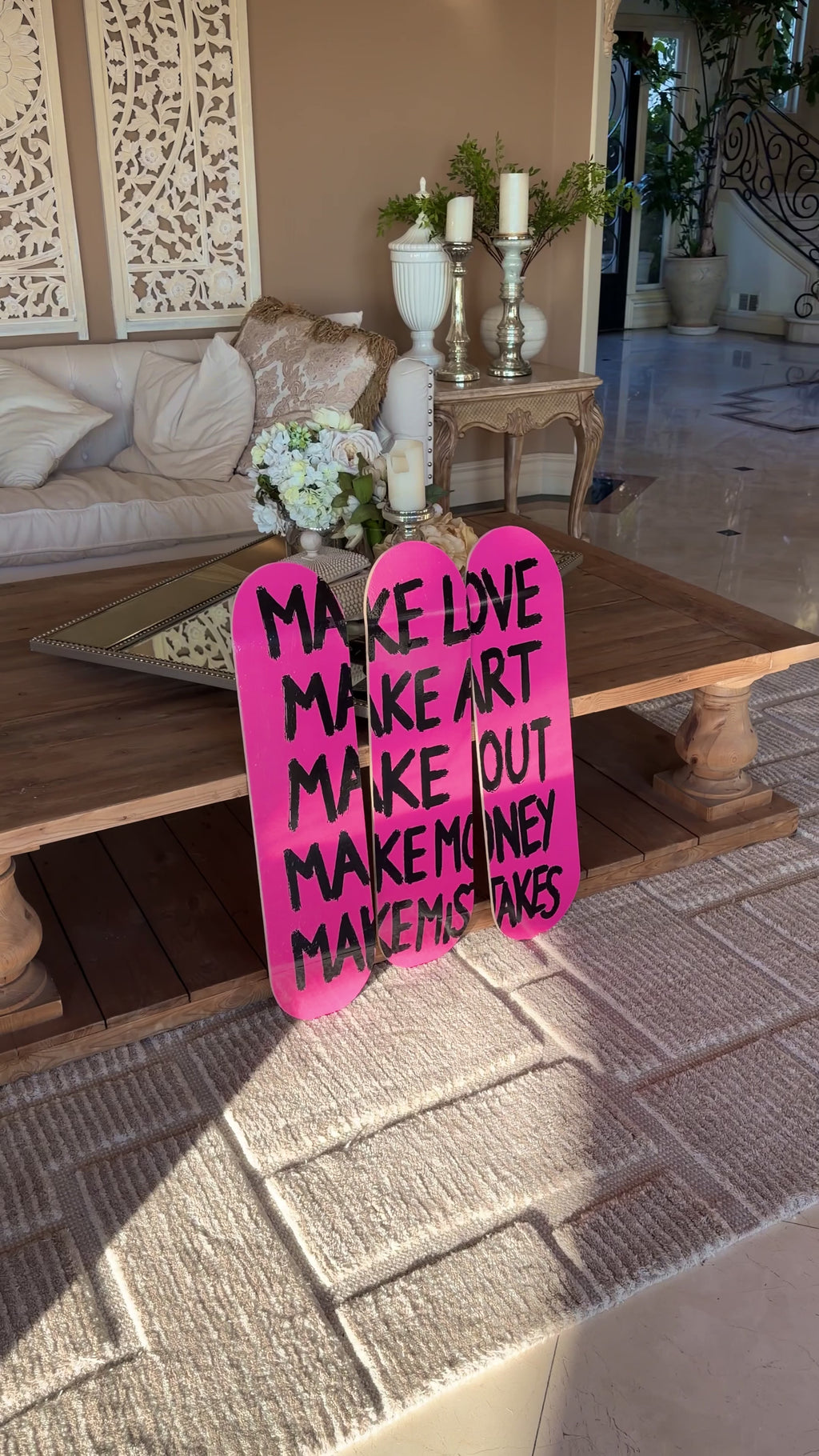 Make Love, Make Art Skateboard Wall Decor Set