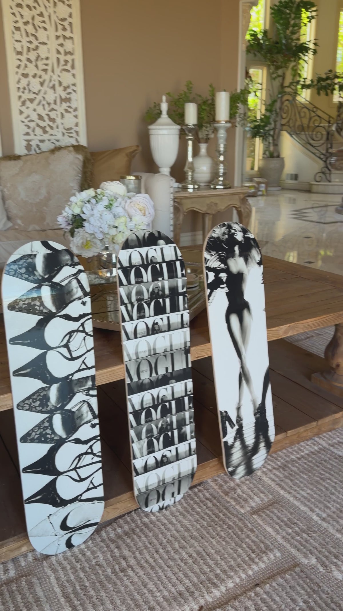 Vogue Saint Laurent Skateboard Wall Decor Set